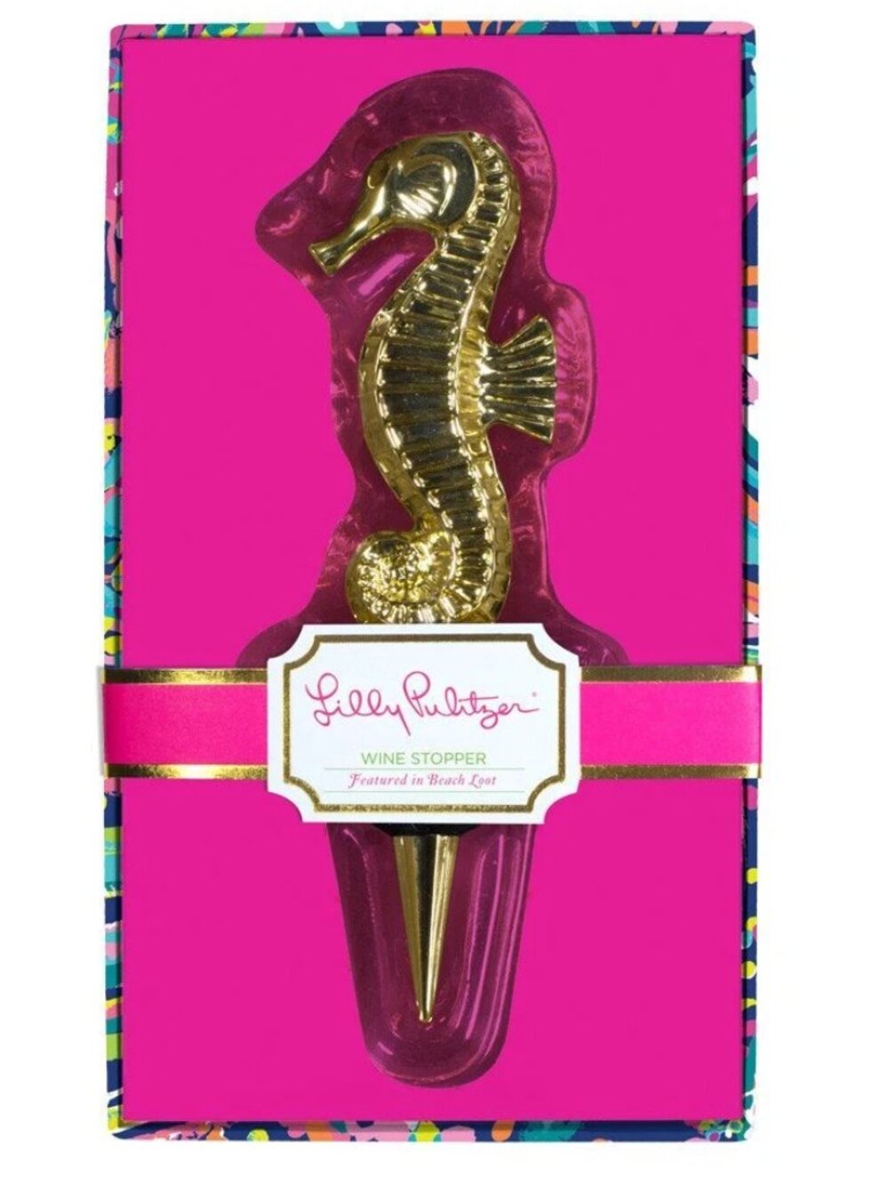 NIB Lilly Pulitzer Seahorse Wine Stopper